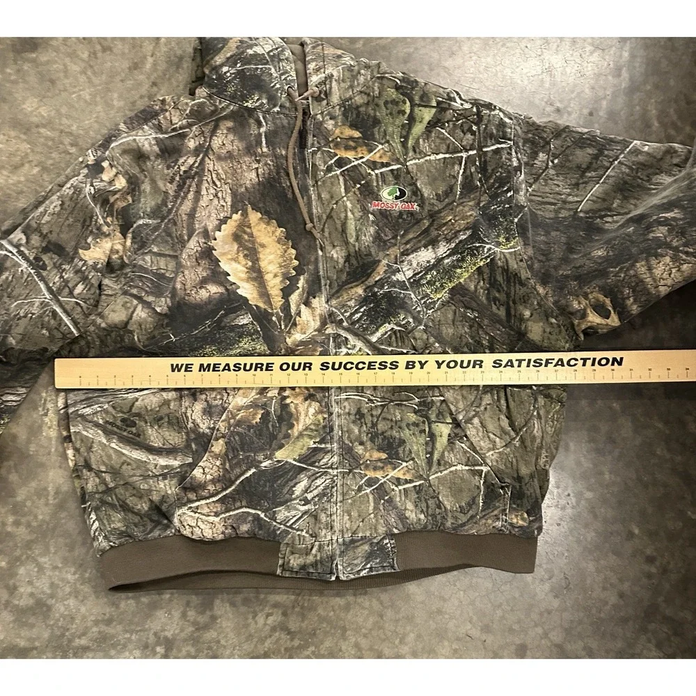 MOSSY OAK Hooded Insulated Camo Hunting Jacket Men's XL Full Zip Quilted 2276